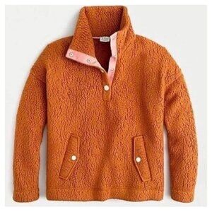 J.Crew Snap-collar sherpa sweatshirt in Polartec® fleece, X-Small